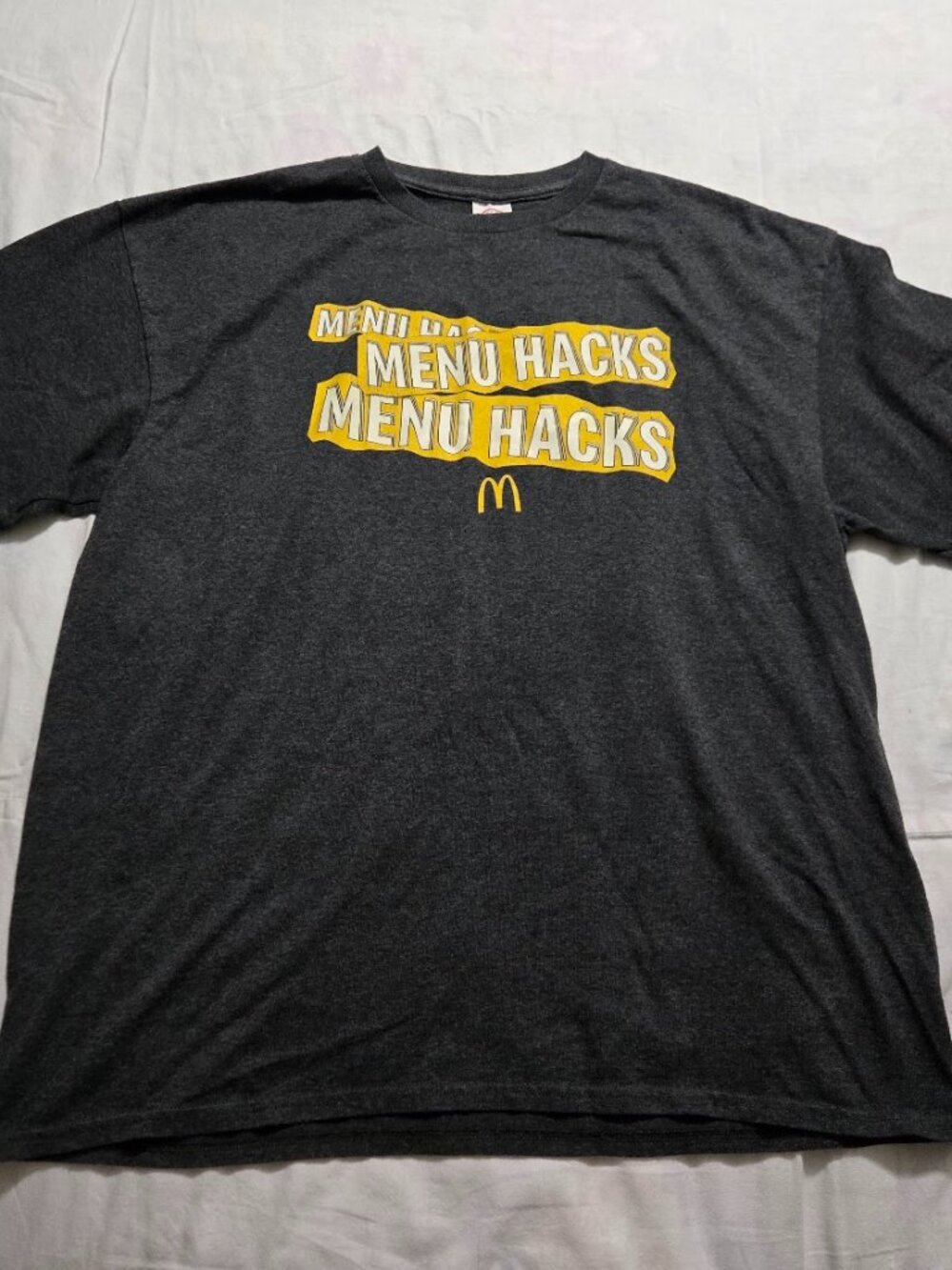 Official McDonald's Menu Hacks Promo Graphic T-Shirt Heather Grey XL